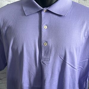 PETER MILLAR mens size large purple soft cotton golf polo
